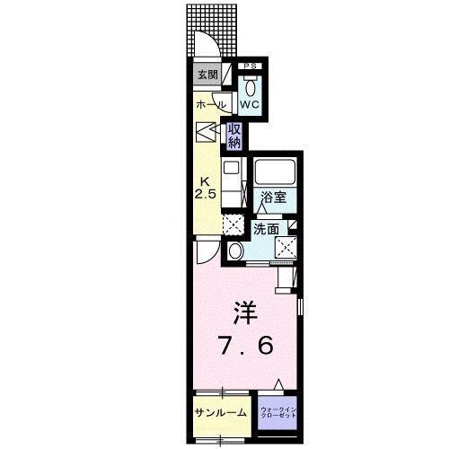 エレガンス II(1K/1階)の間取り写真