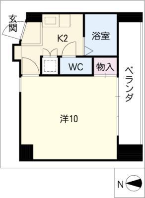 オーバル西高蔵(1K/2階)の間取り写真