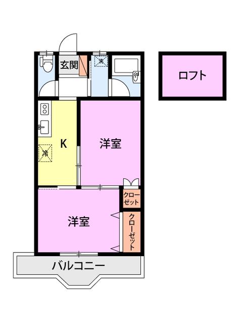 レジデンス32(2K/2階)の間取り写真