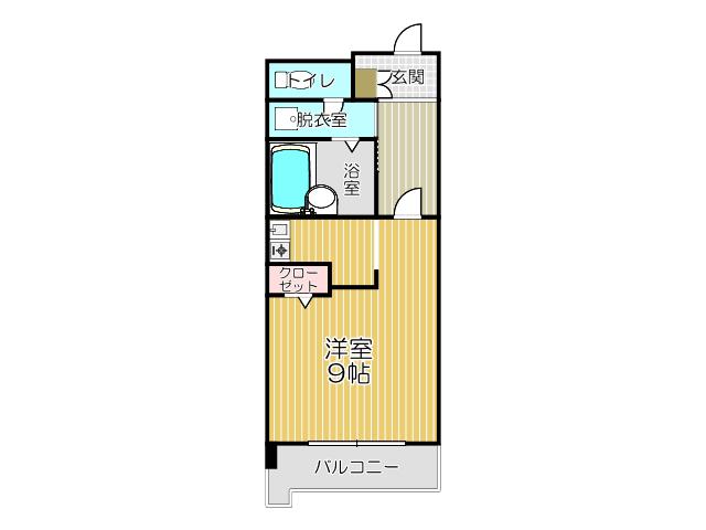 クレベール皇后崎(1K/2階)の間取り写真