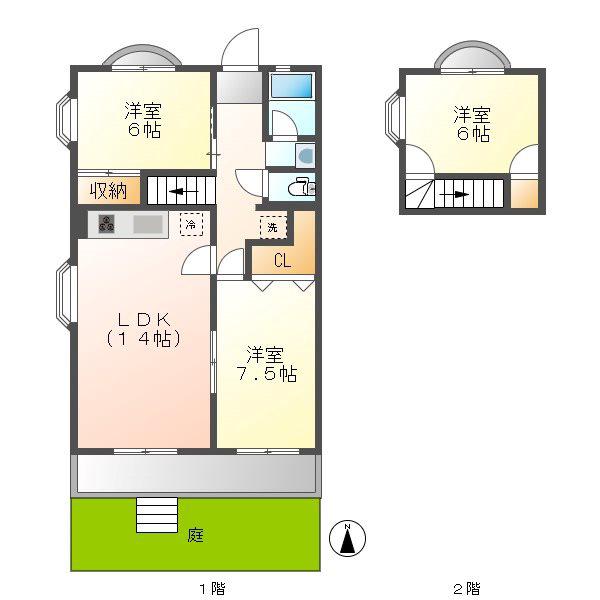 ロイヤルメゾン成瀬台II(3LDK/2階)の間取り写真