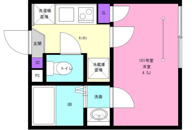 HONGO PARK TERRACE(1K/3階)の間取り写真