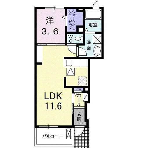 メゾン・ヴァリエ(1LDK/1階)の間取り写真