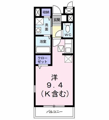 メゾン ラフィーネ(ワンルーム/1階)の間取り写真