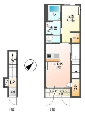 ウィステリアI(1LDK/2階)の間取り写真