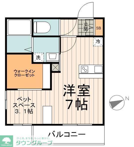 セリシールガーデン(ワンルーム/2階)の間取り写真