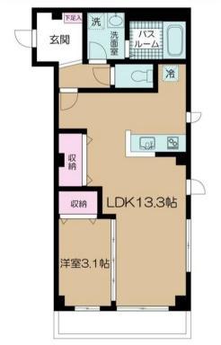 ル・クレール代々木初台(1LDK/3階)の間取り写真