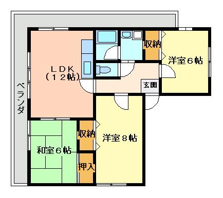 ドゥ・ファミーユ(3LDK/7階)の間取り写真