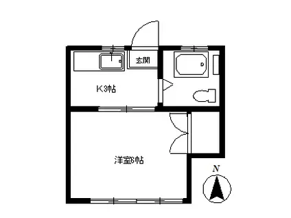 あきつ荘(1K/2階)の間取り写真