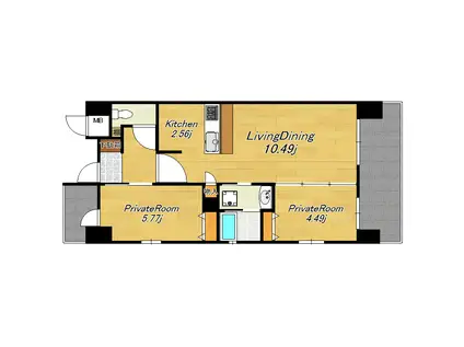 GRAND ESPOIR(2LDK/5階)の間取り写真