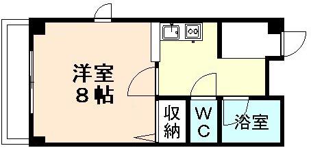 プロムナード掛尾(1K/3階)の間取り写真