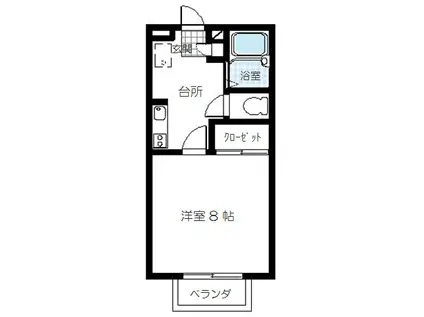 カーサ・セレッソ(1K/2階)の間取り写真