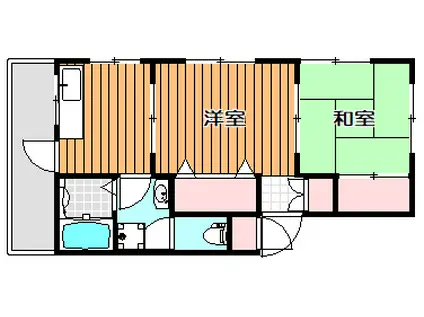 サンライズ石川(2K/1階)の間取り写真