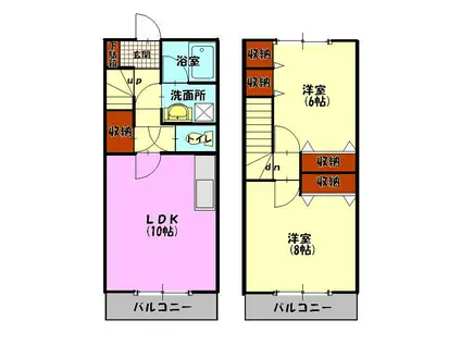 メゾンアストリア(2LDK/1階)の間取り写真