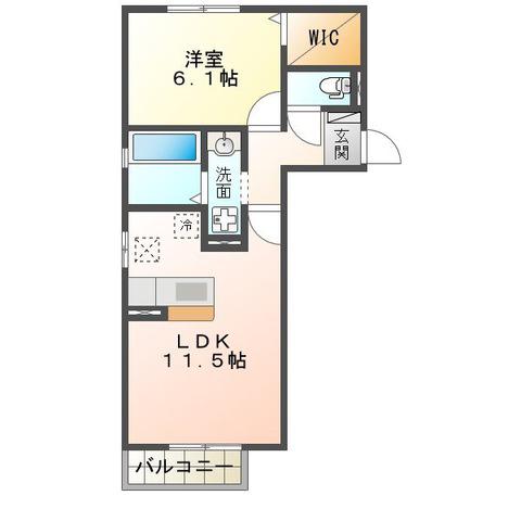 ジークレフ(1LDK/2階)の間取り写真