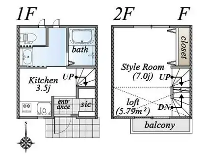 メルヴェーユIV(1K/1階)の間取り写真