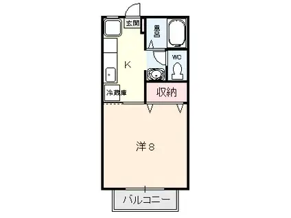 ファインI(1K/2階)の間取り写真