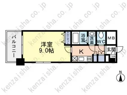 ショーブンあすと長町ビル(1K/3階)の間取り写真