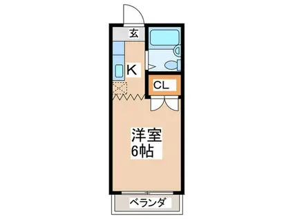 玉井マンション(1K/2階)の間取り写真