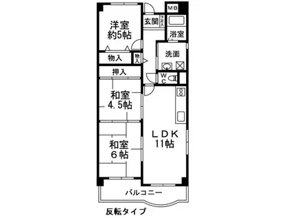 フローラル岸和田(3LDK/7階)の間取り写真