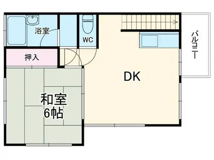 和田荘(1DK/2階)の間取り写真