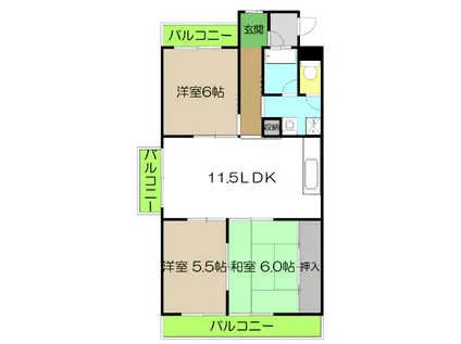 パークサイド高須II(3LDK/8階)の間取り写真