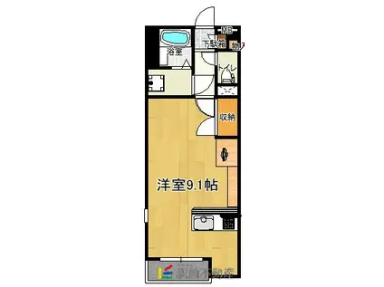 ミランダサンライズ大川II(ワンルーム/1階)の間取り写真