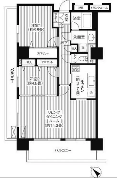 グランピラー高井戸 10階階 間取り