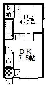 コーポひまわり(1DK/2階)の間取り写真