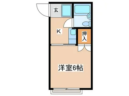 コスモ茅ヶ崎(1K/2階)の間取り写真