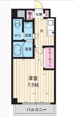リアライズ門真本町(1K/8階)の間取り写真