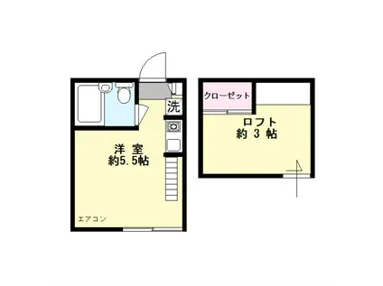 マイプランV(ワンルーム/2階)の間取り写真