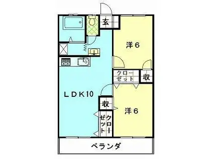 入江マンション(2LDK/2階)の間取り写真