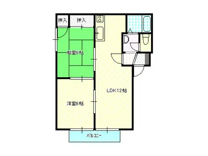 マブールB(2LDK/2階)の間取り写真