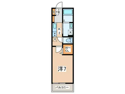 ウィステリア橋本(1K/2階)の間取り写真