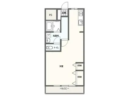 ラルシュ・ドゥ・ノワ(ワンルーム/4階)の間取り写真