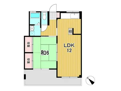 常陽ハイツ(1LDK/2階)の間取り写真