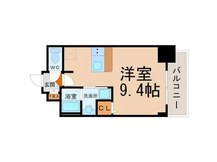 プレサンスNAGOYA桜通ビッグビート(1K/9階)の間取り写真