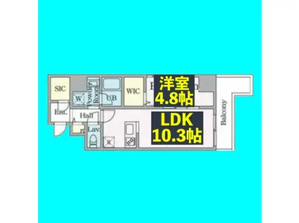 E-CITY大須(1LDK/6階)の間取り写真