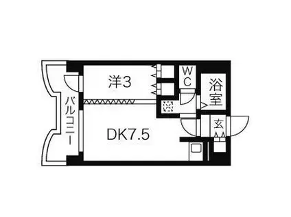 札幌ビオス館(1DK/14階)の間取り写真
