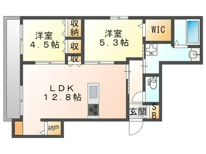 GRAND MASTER 武庫之荘(2SLDK/2階)の間取り写真