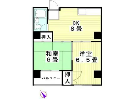 すばるハイツ(2DK/3階)の間取り写真