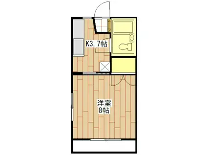 桂コーポ(1K/1階)の間取り写真