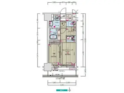 プレサンスTHE新栄(1LDK/9階)の間取り写真