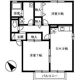 アドミレー樹太(2DK/1階)の間取り写真