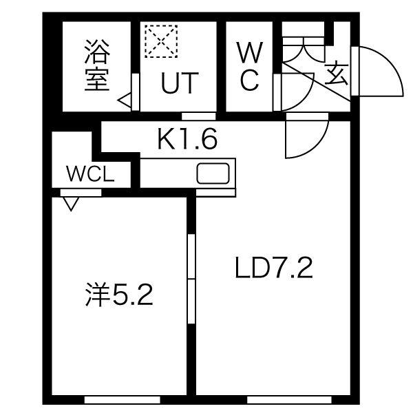 デュオクラッセ(1LDK/2階)の間取り写真