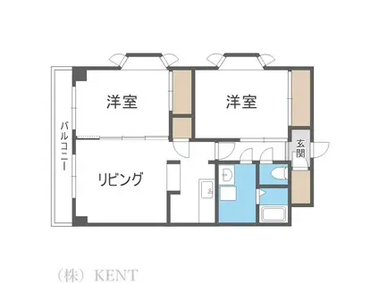 ラフィーネ宮の森(2LDK/4階)の間取り写真