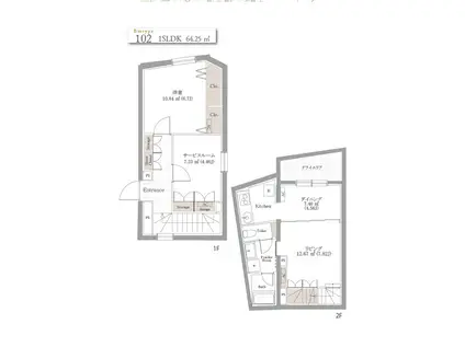 BLANCCOURT中野中央(1SLDK/1階)の間取り写真
