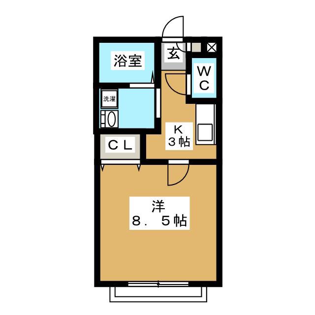 ヒールドムス(1K/2階)の間取り写真