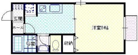 パルクヴェール下条(1K/1階)の間取り写真